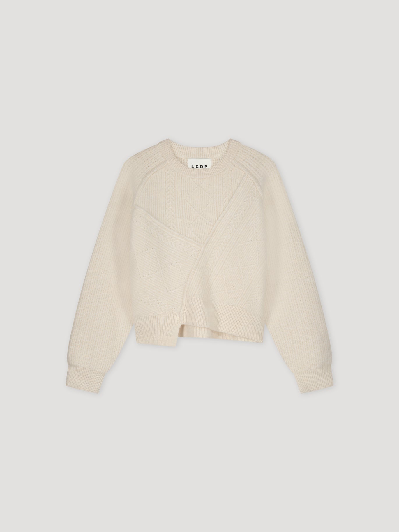 ASYMMETRIC CABLE KNIT PULLOVER