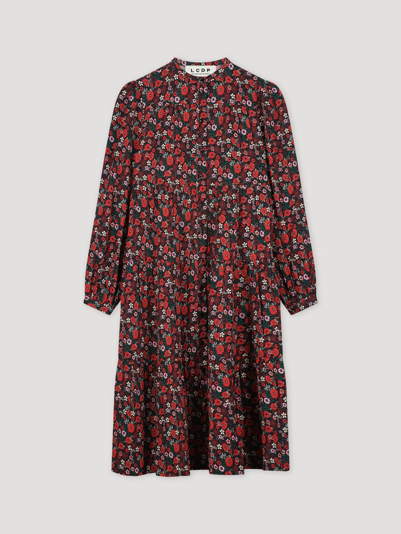 PRINTED FLOWER MAXI DRESS
