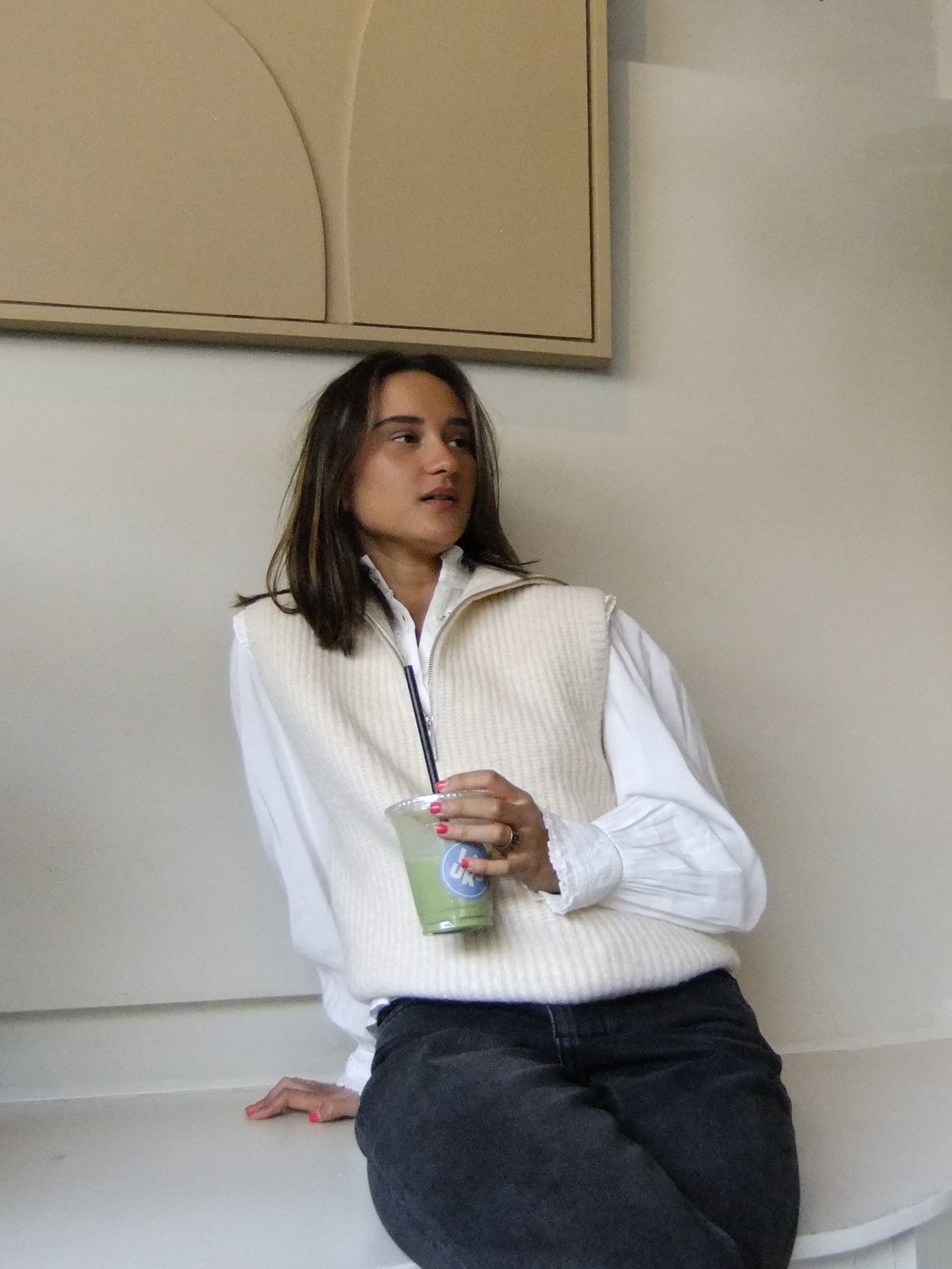 HALF-ZIP RIBKNIT SPENCER