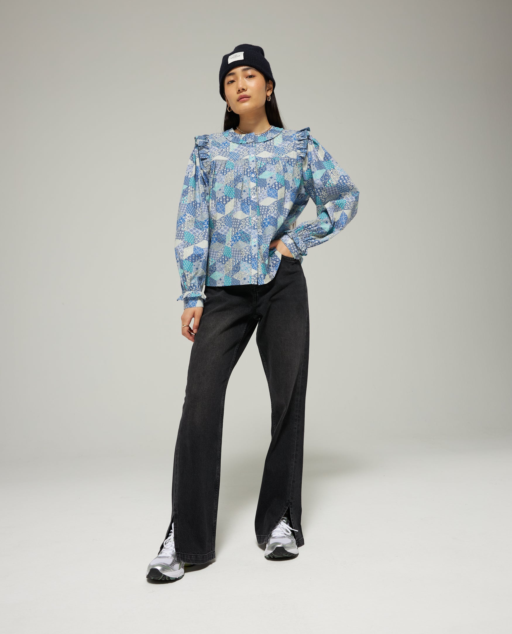 PRINTED PATCHWORK TOP