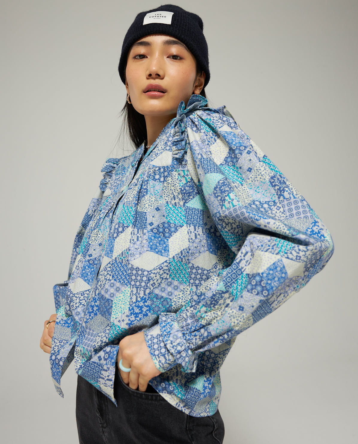 PRINTED PATCHWORK TOP