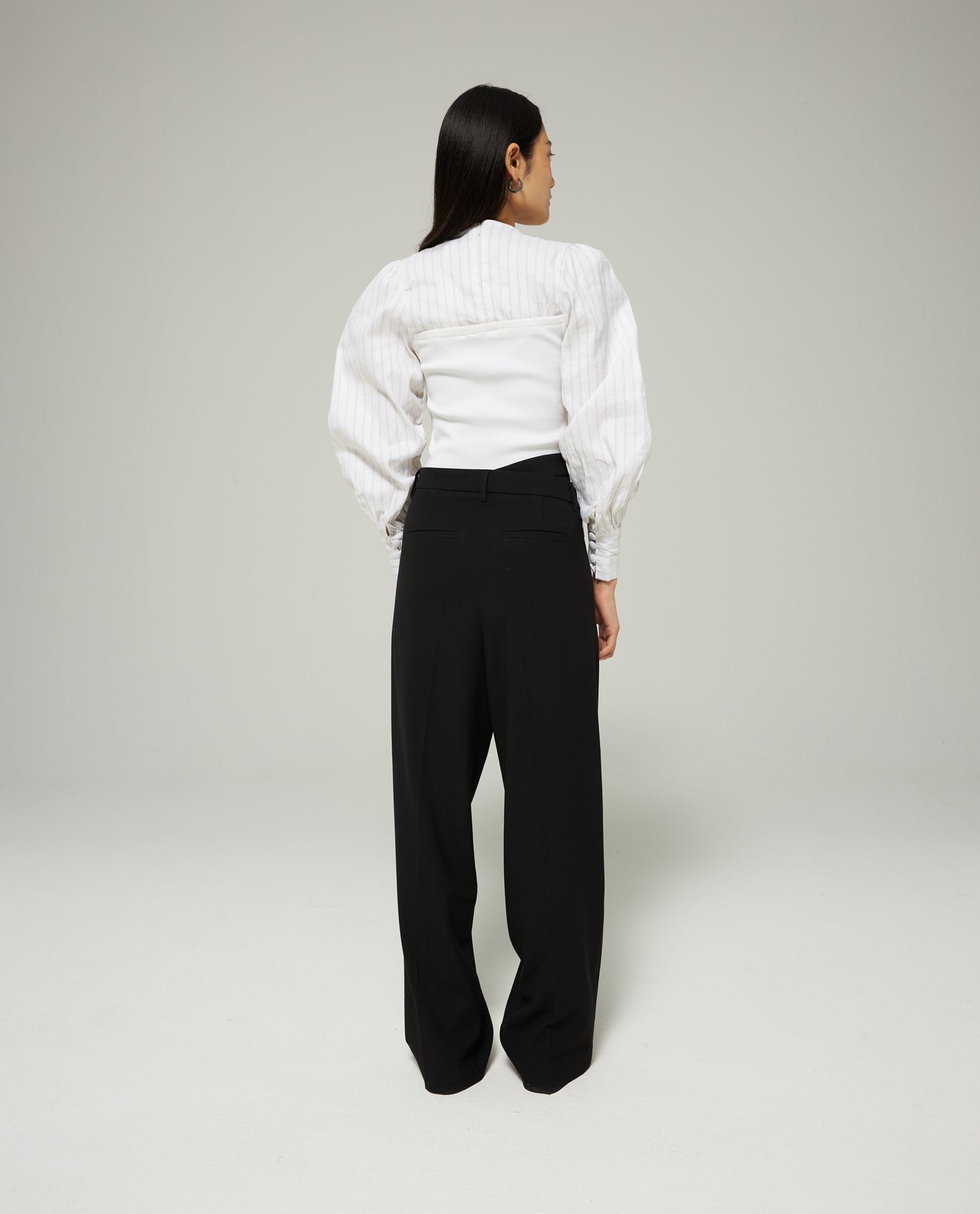 MIXED FABRIC TOP