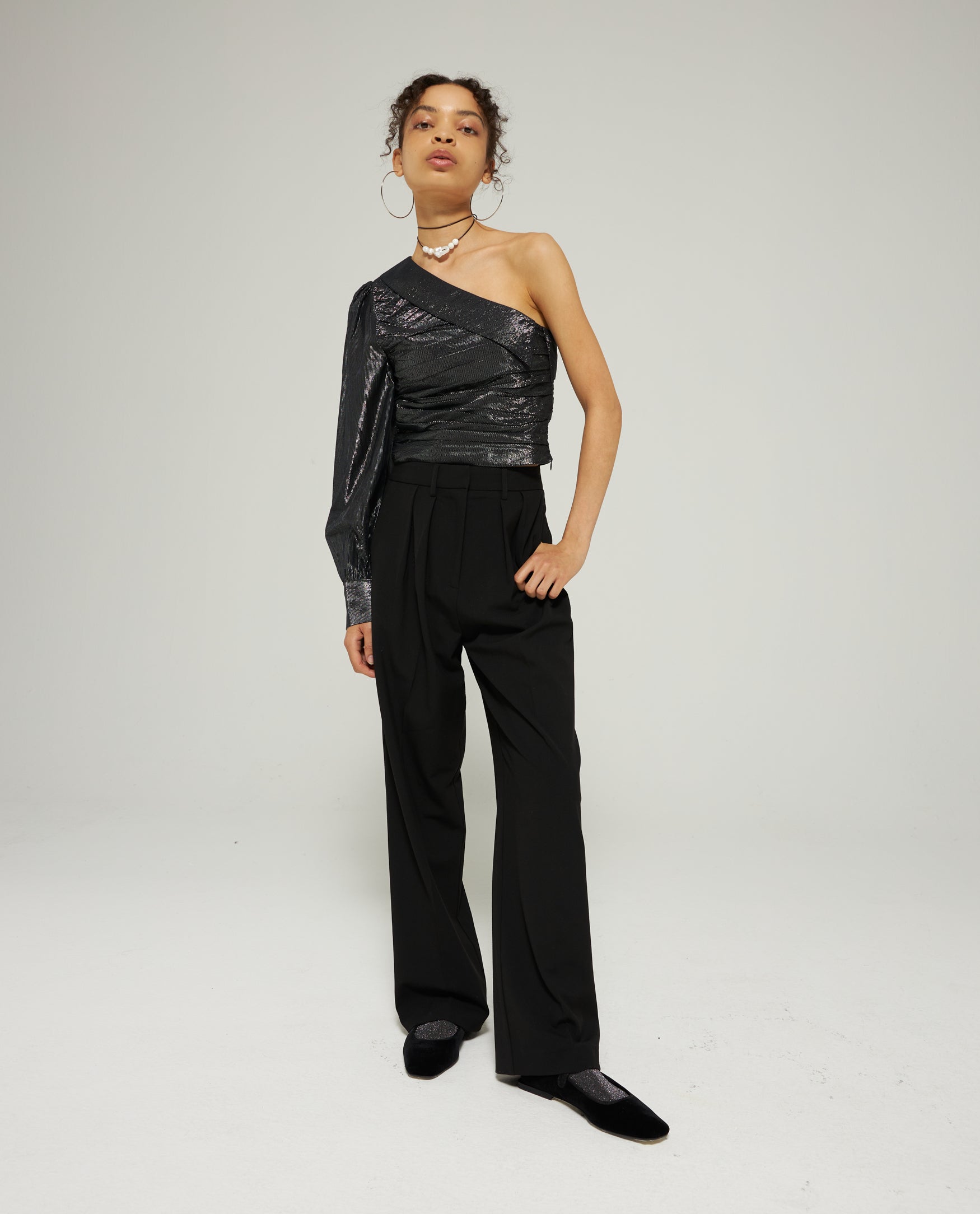 ASYMMETRIC FESTIVE TOP
