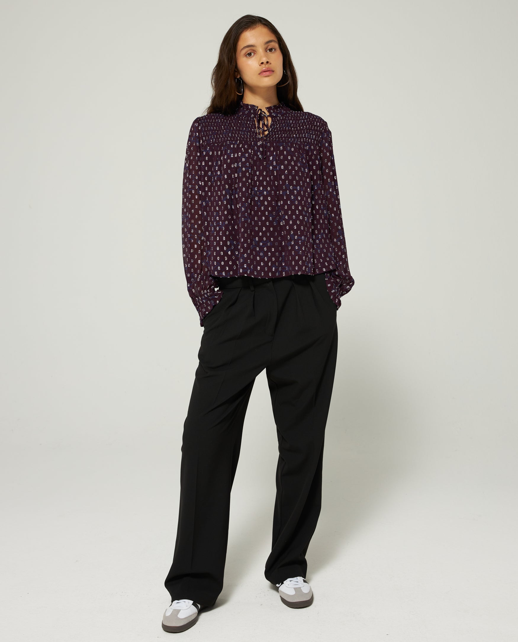 PRINTED LUREX FLOWER TOP
